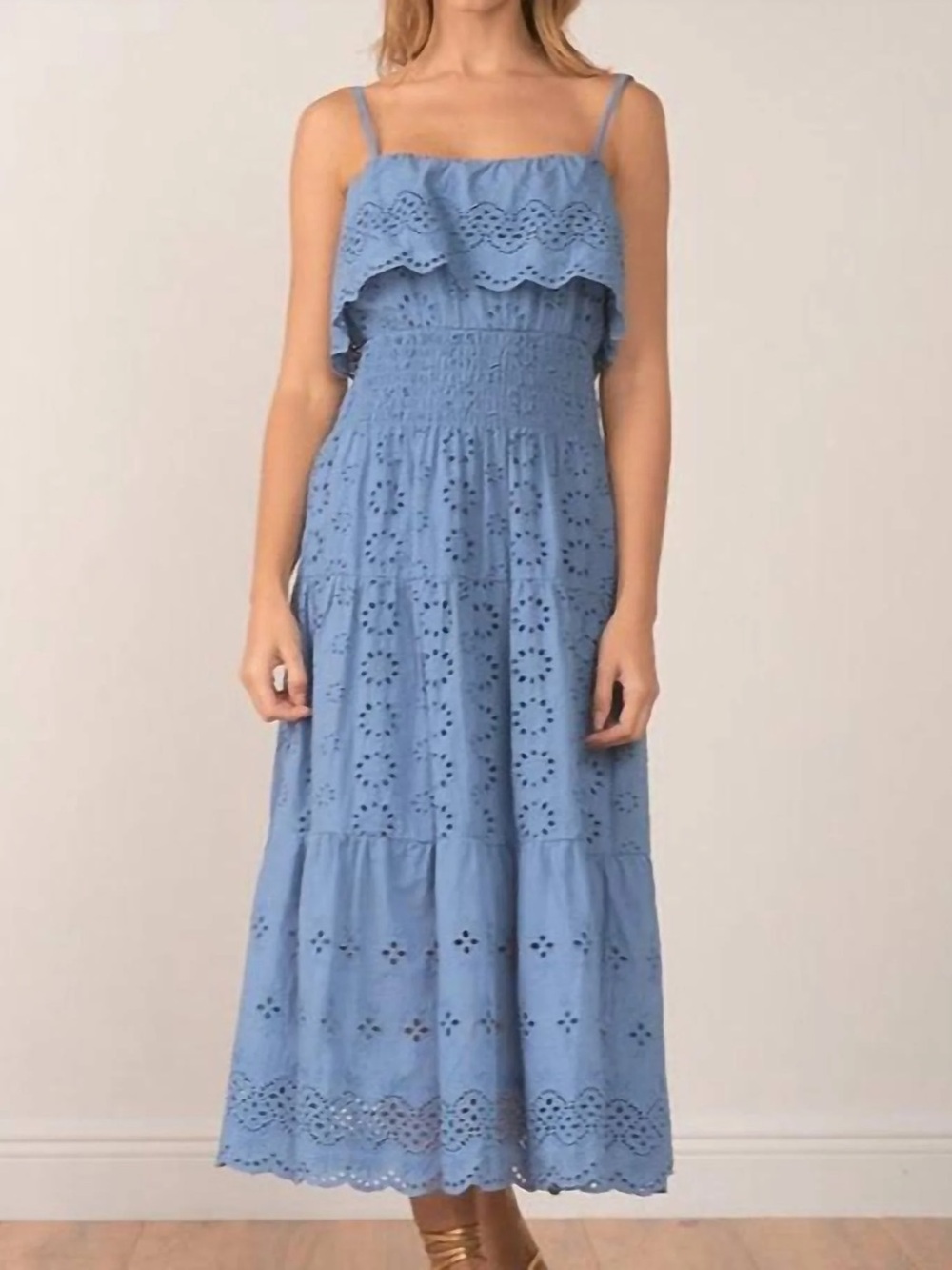 Elan Genola Blue Eyelet Dress